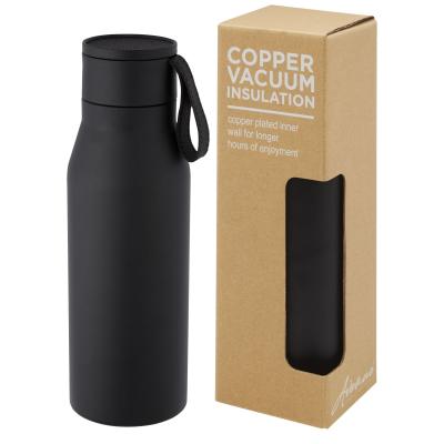 Image of Ljungan 500 ml copper vacuum insulated stainless steel bottle with PU leather strap and lid